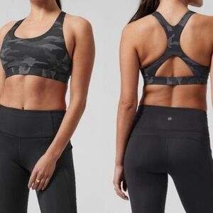 Athleta 2X Ultimate Sports Bra Womens 0111 Black Camo 531143 plus size printed
